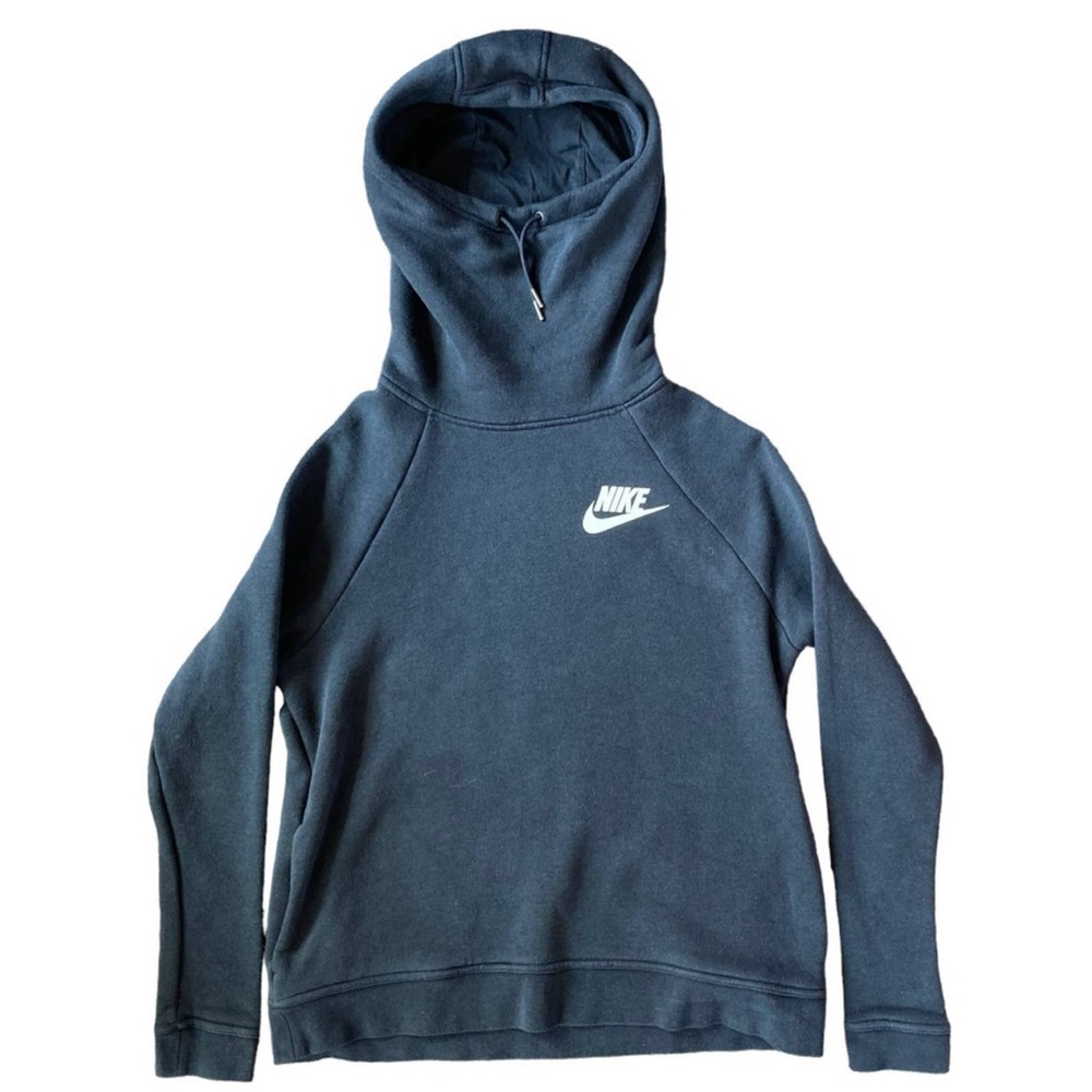 Nike Sportswear Black Funnel Neck Hoodie Size Medium